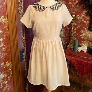 Forever21 Beaded Collar Cream Dress